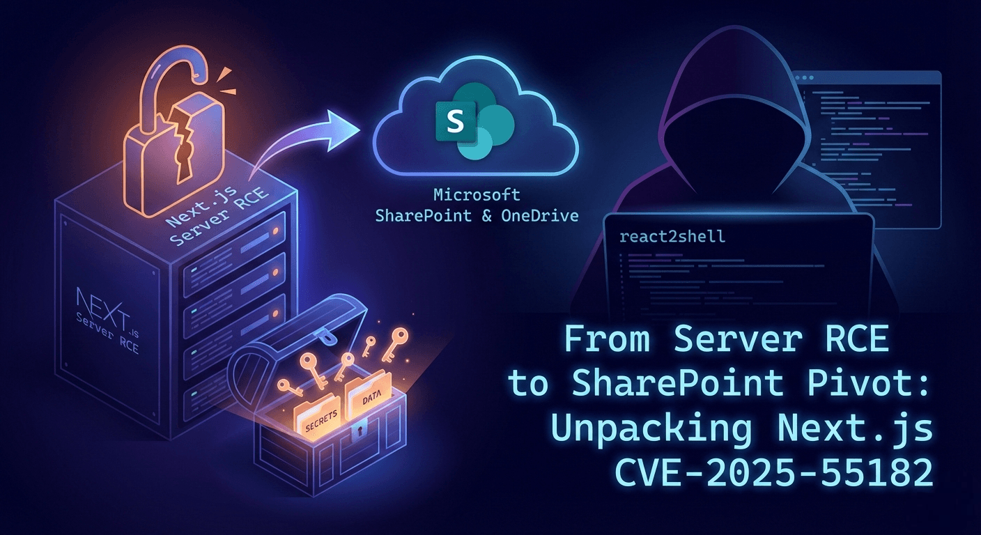 React2shell Leads to Full Microsoft 365 SharePoint compromise: How One Server Exploit Exposed an Entire Tenant